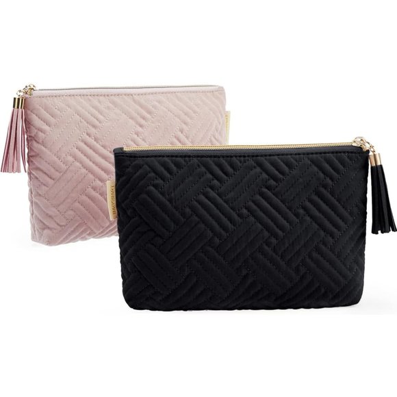 BAGSMART Women 2 Pcs Purse Travel Pouch for Makeup Small Cosmetic Bag Pi… - Picture 1 of 8